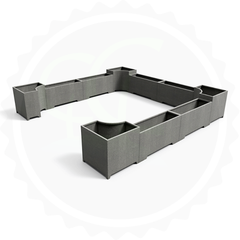 Bộ chậu trồng cây cao cấp ban công, sân thượng - Anber AURA - Composite sợi - Siêu nhẹ (không độn) Smartline