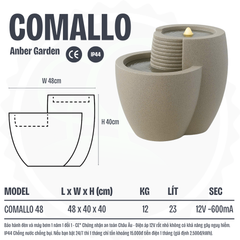 Đài phun composite - thác nước phong thủy luân COMALLO (Màu đá Naturelite)