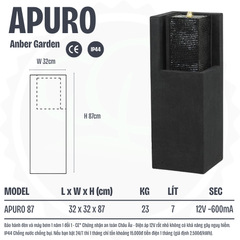 Đài phun composite - thác nước phong thủy luân APURO (Màu giả đá)