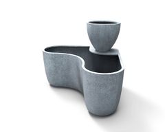Bộ chậu cong composite Anber BORA - Ban công (Màu giả xi măng LEAD)