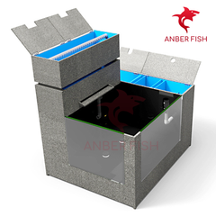 Hồ cá công nghệ composite Anber Fish 3 - Full kính siêu trong - Full ống sanking - Full vật liệu lọc