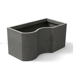 Bộ chậu cong composite Anber AURA - Ban công (Màu giả đá Smartline)