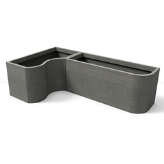 Bộ chậu cong composite Anber AURA - Ban công (Màu giả đá Smartline)