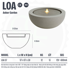 Đài phun composite - thác nước phong thủy luân LOA (Màu đá Nature Lite)