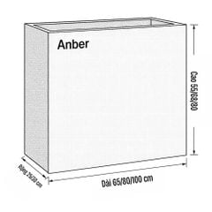 [TIÊU CHUẨN] Chậu composite sợi chữ nhật Anber PAN (Màu đá Smartline)