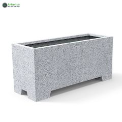 Chậu composite chữ nhật Anber AURA (Màu giả đá Smartline) + Chân đế cao (H5cm)