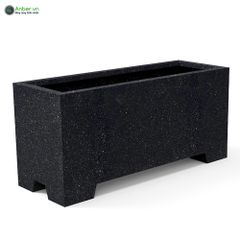 Chậu composite chữ nhật Anber AURA (Màu giả đá Smartline) + Chân đế cao (H5cm)