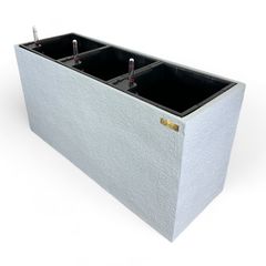 Chậu composite Anber AURA (Màu giả đá Basalt) + Tự tưới AWS + Bánh xe ẩn