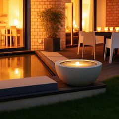 Đài phun composite - thác nước phong thủy luân LOA (Màu đá Nature Lite)