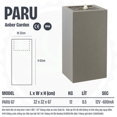 Đài phun composite - thác nước phong thủy luân PARU (Màu đá Nature Lite)