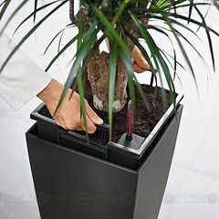 Chậu composite Anber AURA Smartline + Tự tưới AWS + Bánh xe ẩn