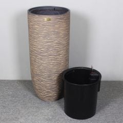 Chậu composite Anber OLYMPUS (Màu giả đá Cliffs) + Tự tưới AWS