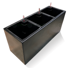 Chậu composite Anber AURA Smartline + Tự tưới AWS + Bánh xe ẩn