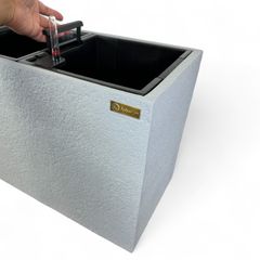 Chậu composite Anber AURA Smartline + Tự tưới AWS + Bánh xe ẩn