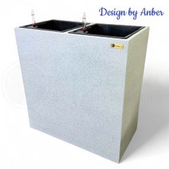 Chậu composite Anber AURA Smartline + Tự tưới AWS + Bánh xe ẩn