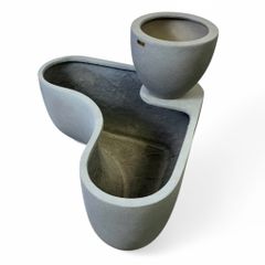 Bộ chậu cong composite Anber BORA - Ban công (Màu giả xi măng LEAD)