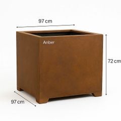 [CHÂN ĐẾ CAO] Chậu composite Anber SANTO - Corten Steel