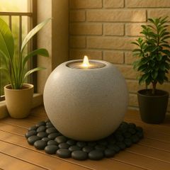 Đài phun composite - thác nước phong thủy luân MECO (Màu đá Naturelite)