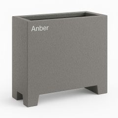 [CHÂN ĐẾ CAO H5cm] Chậu composite sợi chữ nhật Anber PAN (Màu đá Basalt)