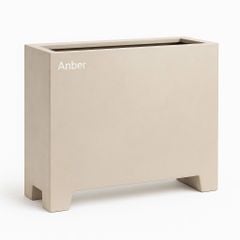 [CHÂN ĐẾ CAO H5cm] Chậu composite sợi chữ nhật Anber PAN (Màu Warm Concrete)