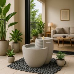 Đài phun composite - thác nước phong thủy luân COMALLO (Màu đá Naturelite)