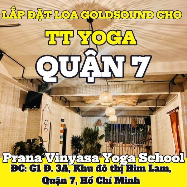 Loa Goldsound cho Prana Vinyasa Yoga School, amply 2 kênh 1200w, bluetooth 5.0, loa V230PU - 230w, loa được thiết kế riêng cho quán, bật lớn không tạp âm, miễn phí công lắp đặt, bảo hành dài hạn 5 năm