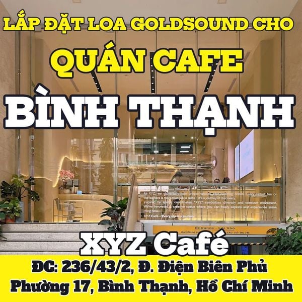 Loa Goldsound cho XYZ Café, amply 2 kênh 380w, bluetooth 5.0, loa V25c - 25w, loa V12 - 12w, loa được thiết kế riêng cho quán, bật lớn không tạp âm, miễn phí công lắp đặt, bảo hành dài hạn 5 năm