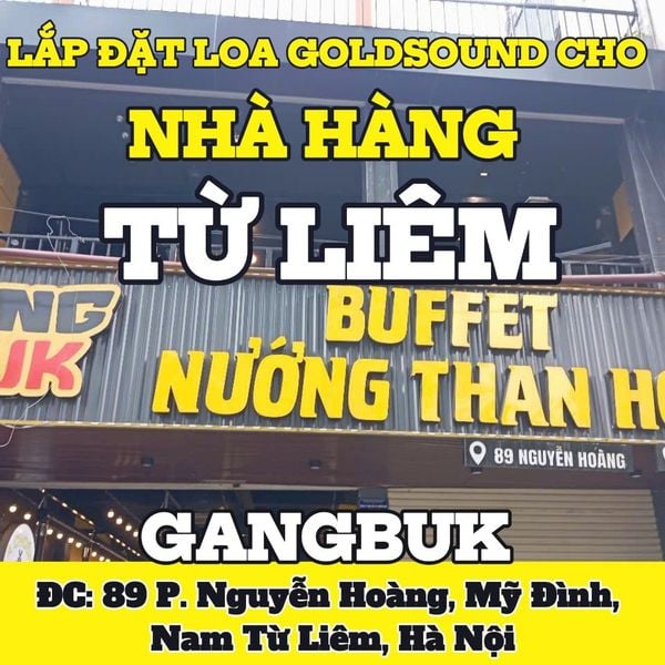 Loa Goldsound cho nhà hàng GangBuk, Hà Nội,  amply 2 kênh 380w, bluetooth 5.0, loa V25C - 25w, loa được thiết kế riêng cho quán, bật lớn không tạp âm, miễn phí công lắp đặt, bảo hành dài hạn 5 năm