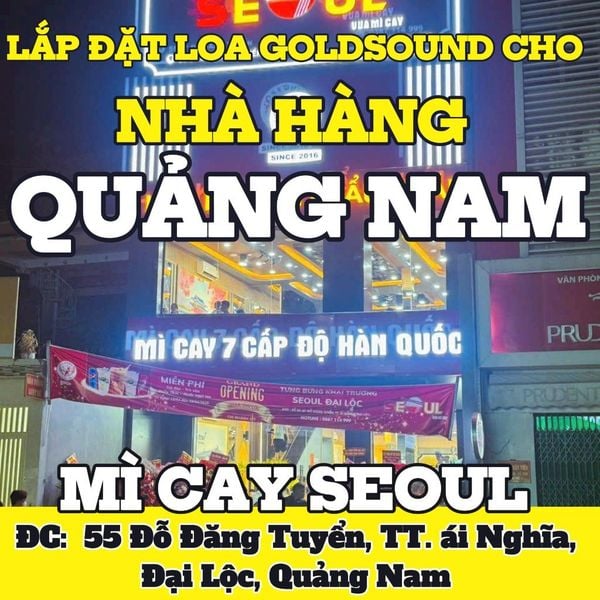Loa Goldsound cho nhà hàng Mì Cay SEOUL Đại Lộc, Quảng Nam, amply 2 kênh 380w, bluetooth 5.0, loa âm trần VAT28 - 28w, loa được thiết kế riêng cho quán, bật lớn không tạp âm, miễn phí công lắp đặt, bảo hành dài hạn 5 năm