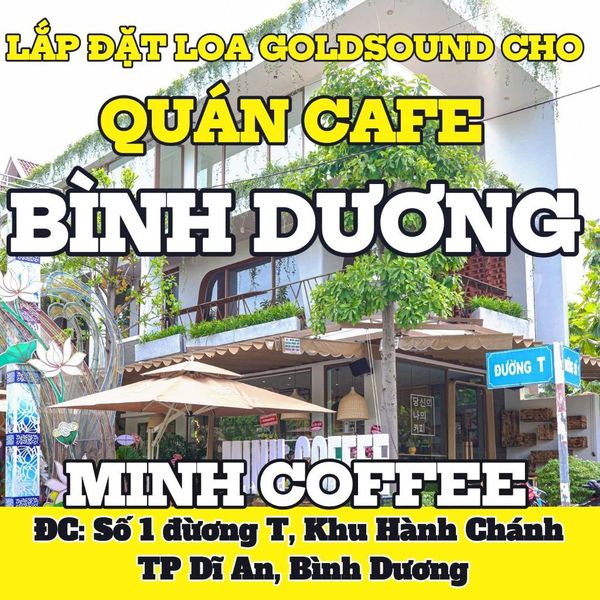 Loa Goldsound cho Minh Coffee, Bình Dương, amply 2 kênh 900w, bluetooth 5.0, loa V23 - 23w, loa được thiết kế riêng cho quán, bật lớn không tạp âm, miễn phí công lắp đặt, bảo hành dài hạn 5 năm