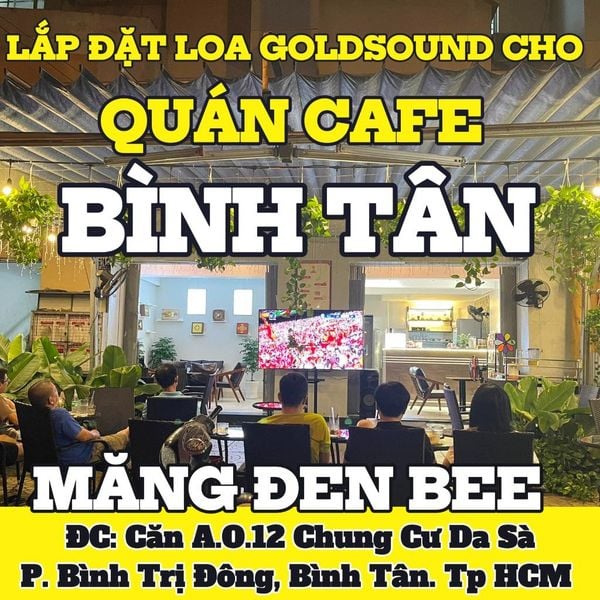 Loa Goldsound cho MĂNG ĐEN BEE CAFÉ, TP HCM, amply 2 kênh 380w, bluetooth 5.0, loa V40C-40w, loa được thiết kế riêng cho quán, bật lớn không tạp âm, miễn phí công lắp đặt, bảo hành dài hạn 5 năm