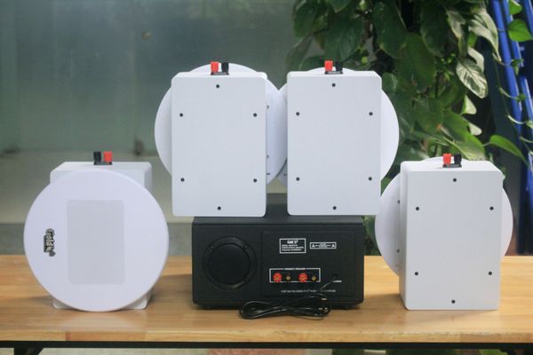 [Diện tích 80m2 + 2 Kênh] A384PU-2K Goldsound 2 vùng âm lượng 380w + 4 loa âm trần Goldsound VAT38 - 38w, loa được thiết kế riêng cho quán, bật lớn không tạp âm, miễn phí công lắp đặt, bảo hành dài hạn 5 năm.