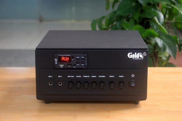 [Diện tích 80m2 + 2 Kênh] A154PU Goldsound 150w + 4 loa âm trần Goldsound VAT38 - 38w, loa được thiết kế riêng cho quán, bật lớn không tạp âm, miễn phí công lắp đặt, bảo hành dài hạn 5 năm.