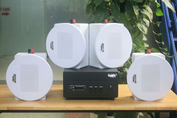 [Diện tích 80m2 + 2 Kênh] A156PU Goldsound 200w + 4 loa âm trần Goldsound VAT38 - 38w, loa được thiết kế riêng cho quán, bật lớn không tạp âm, miễn phí công lắp đặt, bảo hành dài hạn 5 năm.