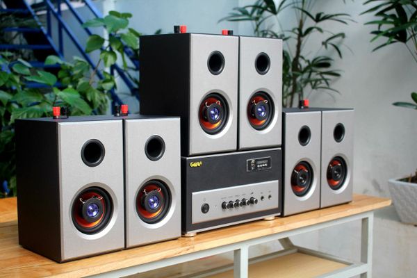 [100 - 160 M2] Dàn loa treo tường Gold4cafe: 01 âm ly A400 + 06 loa treo tường V26