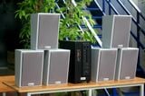 Loa treo tường, phát nhạc nền thông báo: Amply A384 Goldsound 2 vùng âm lượng 380w + 6 loa Goldsound V58C 58w, loa được thiết kế riêng cho quán, bật lớn không tạp âm, miễn phí công lắp đặt, bảo hành dài hạn 5 năm.