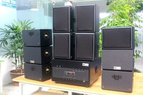 Loa treo tường ngoài trời, phát nhạc nền thông báo sân vườn: Amply A1800 + 10 V25NT