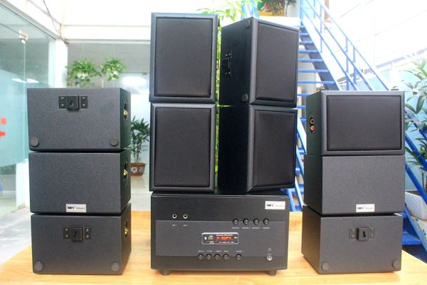 Loa treo tường ngoài trời, phát nhạc nền thông báo sân vườn: Amply A1800 + 10 V25NT