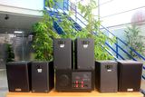 Loa treo tường, phát nhạc nền thông báo: A1800 Goldsound 4 vùng âm lượng 1800w + 6 loa Goldsound V40C, loa được thiết kế riêng cho quán, bật lớn không tạp âm, miễn phí công lắp đặt, bảo hành dài hạn 5 năm.