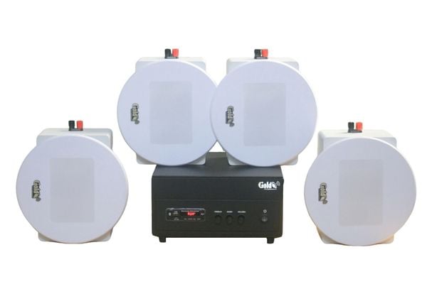 [Diện tích 80m2 + 2 Kênh] A156PU Goldsound 200w + 4 loa âm trần Goldsound VAT38 - 38w, loa được thiết kế riêng cho quán, bật lớn không tạp âm, miễn phí công lắp đặt, bảo hành dài hạn 5 năm.