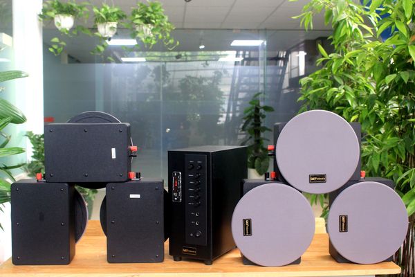 Combo 6 Loa âm trần thùng gỗ VAT16 + âm ly A384