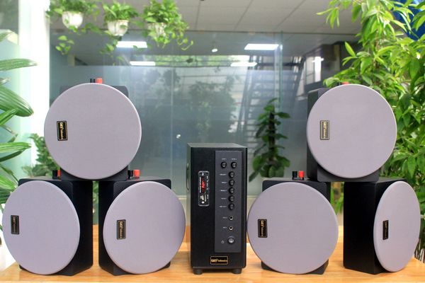 Combo 6 Loa âm trần thùng gỗ VAT16 + âm ly A384