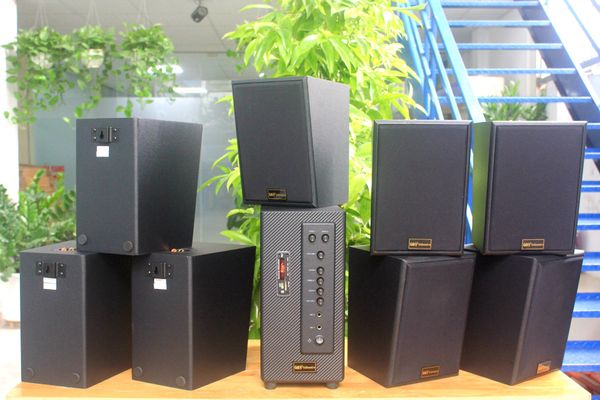 [Diện tích 160m2 + 2 Kênh] A906 Goldsound 900w + 8 loa Goldsound V55C 55w, loa được thiết kế riêng cho quán, bật lớn không tạp âm, miễn phí công lắp đặt, bảo hành dài hạn 5 năm