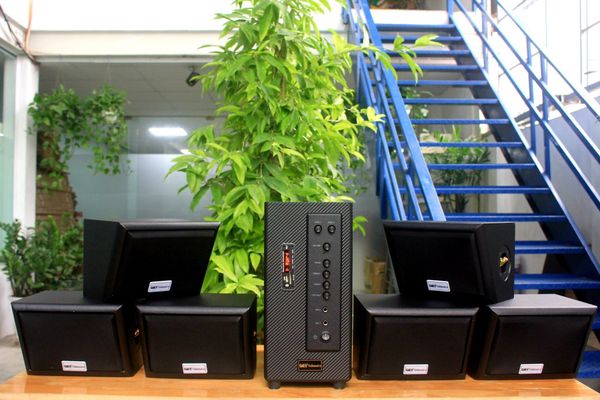 [Diện tích 120m2 + 02 Kênh] A906 Goldsound 2 vùng âm lượng 900w + 6 loa Goldsound ngoài trời V40NT 40w, loa được thiết kế riêng cho quán, bật lớn không tạp âm, miễn phí công lắp đặt, bảo hành 12 tháng
