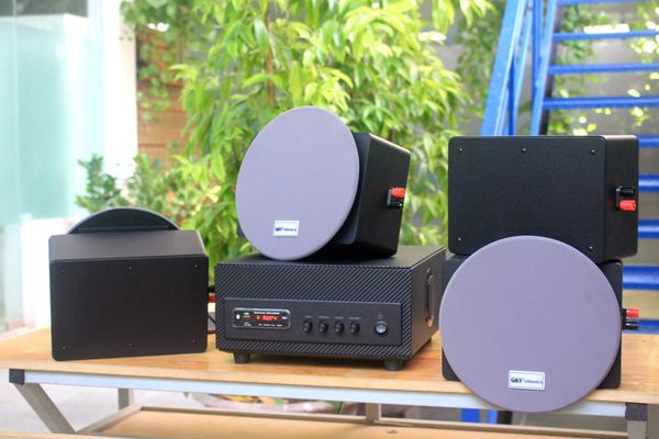 Combo 4 Loa âm trần thùng gỗ VAT16 + âm ly A501 + 01 TRẦM