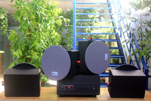 Combo 4 Loa âm trần thùng gỗ VAT16 + âm ly A501 + 01 TRẦM