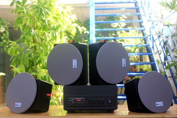 Combo 4 Loa âm trần thùng gỗ VAT16 + âm ly A501 + 01 TRẦM