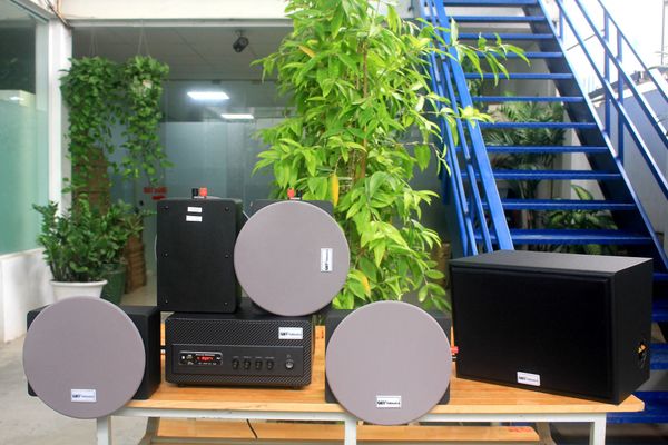 Combo 4 Loa âm trần thùng gỗ VAT16 + âm ly A501 + 01 TRẦM