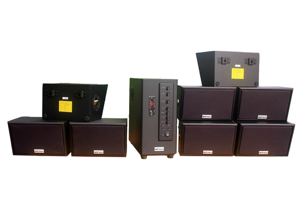 [Diện tích 160m2 + 02 Kênh] A906 Goldsound 2 vùng âm lượng 900w + 8 loa Goldsound ngoài trời V50NT 50w, loa được thiết kế riêng cho quán, bật lớn không tạp âm, miễn phí công lắp đặt, bảo hành 12 tháng