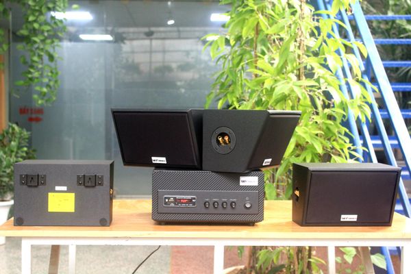 [Diện tích 80m2 + 02 Kênh] A501_TH Goldsound 500w + 4 loa Goldsound ngoài trời V50NT_TH 50w, loa được thiết kế riêng cho quán, bật lớn không tạp âm, miễn phí công lắp đặt, bảo hành 12 tháng